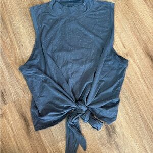 Lulu Lemon Sleeveless Navy Tie-Front Top